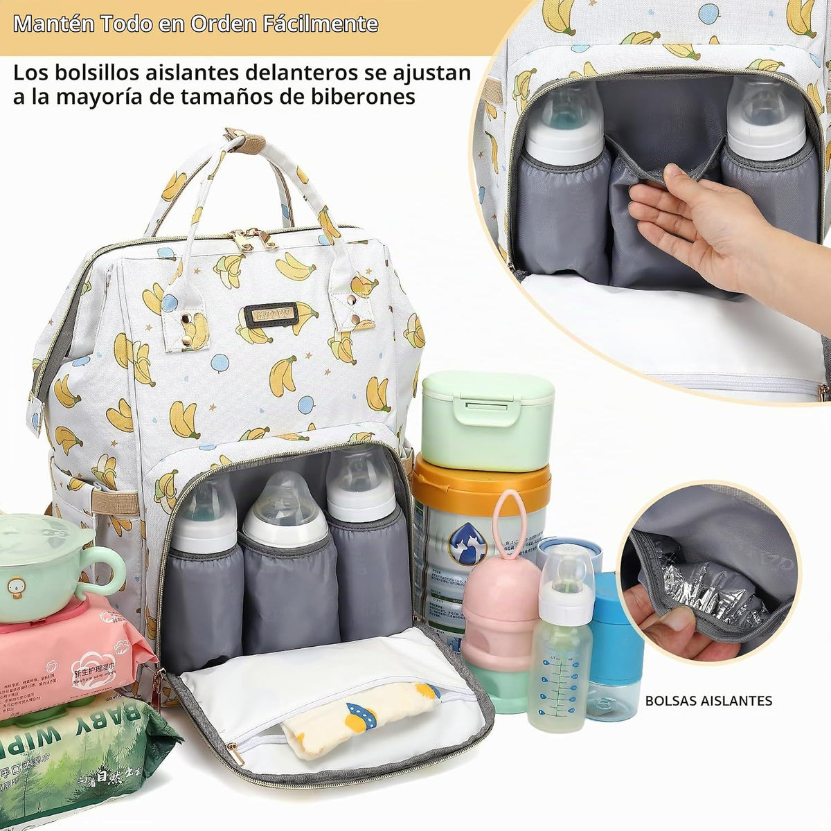 GAIVP Mochila para pañales, bolsas de pañales para bebés, niñas y n...