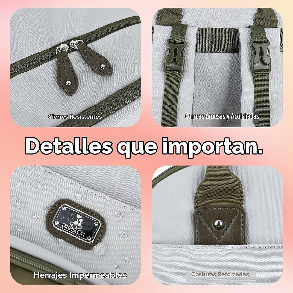 Dikaslon Mochila para pañales con cambiador portátil, artículos ese...