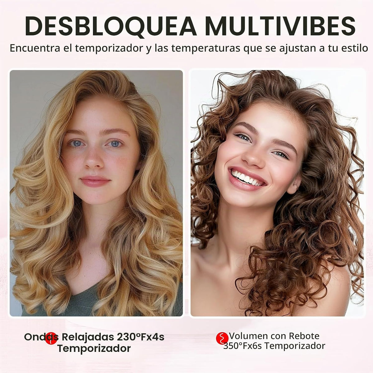 ZZR SEVEN Rizador de pelo, rizador de pelo, rizador de pelo, varita...