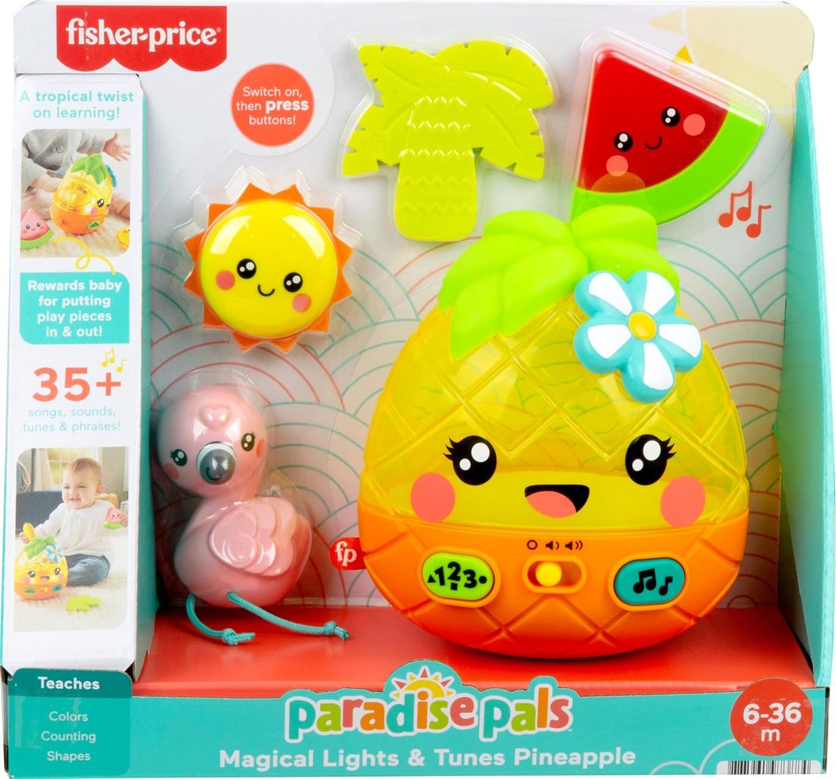 Fisher-Price Paradise Pals Magical Lights &amp; Tunes Piña, juguete...