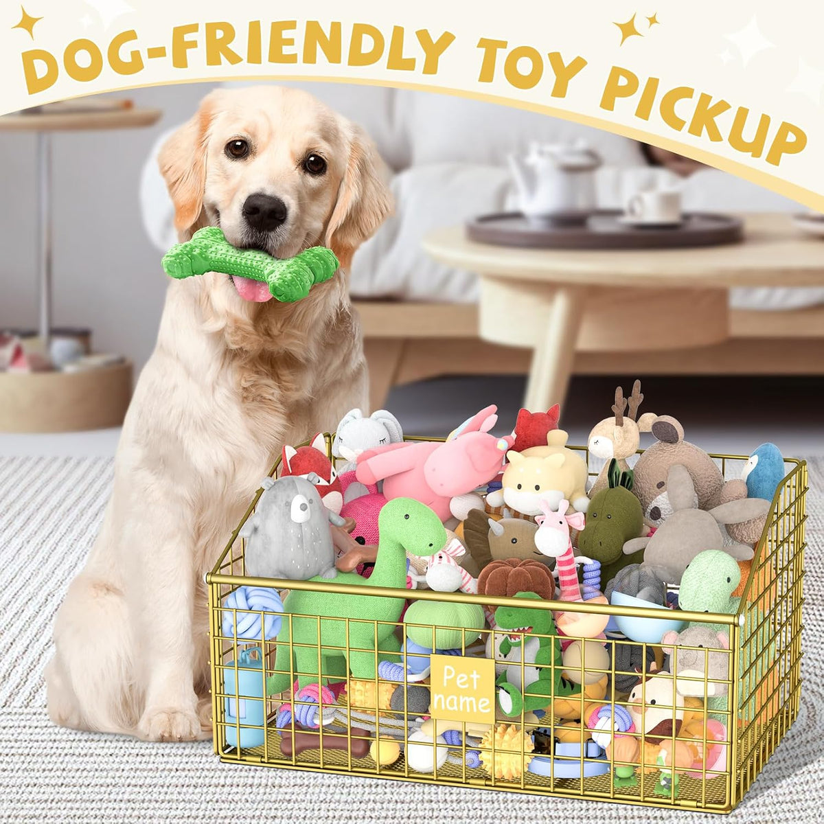 Kaiferty Cesta de Juguetes para Perros Caja de Juguetes, Canasta de...