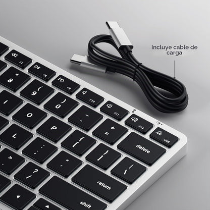 Teclado retroiluminado Bluetooth Satechi Slim X1, sincronización mu...