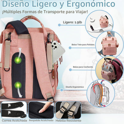 SHITIESHOU Bolsa de pañales para bebé, bolsa de pañales para papá y...