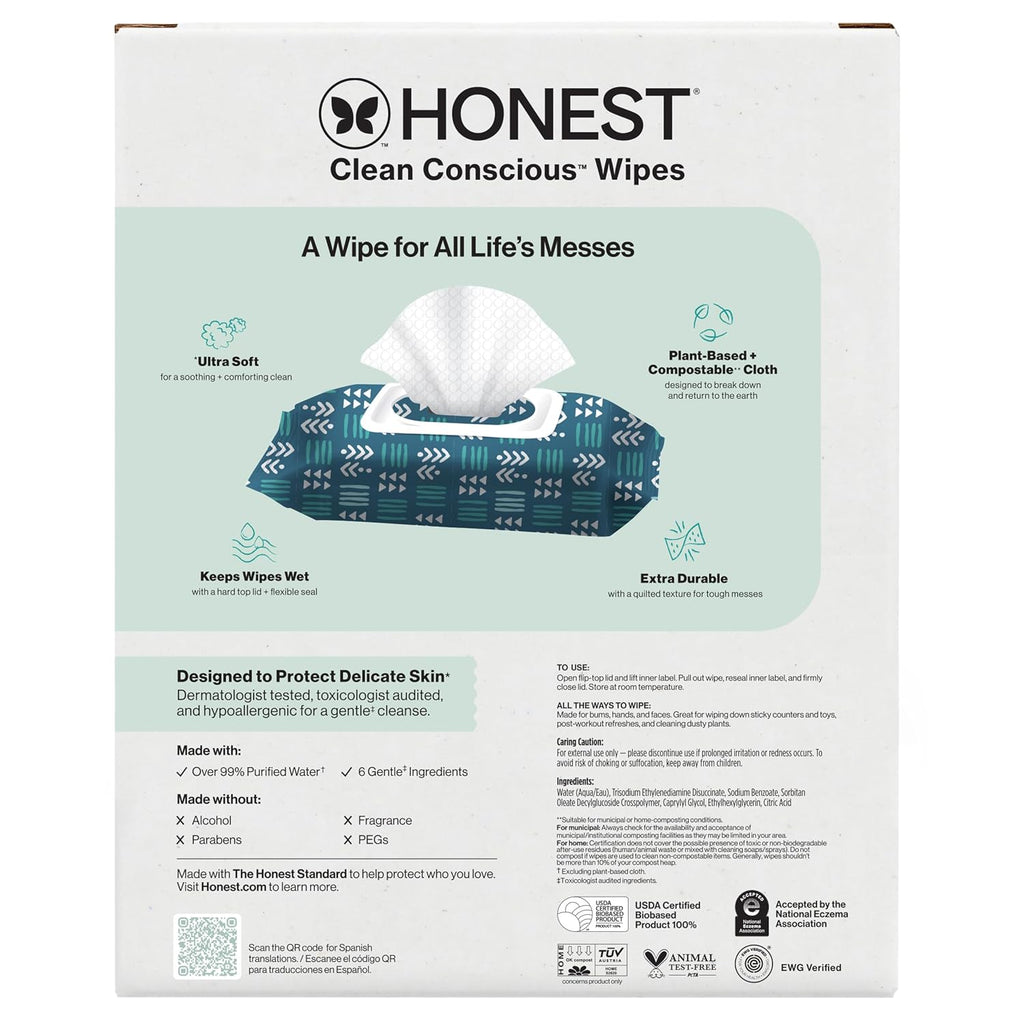 The Honest Company - Toallitas limpiadoras para bebé con 99% de agu...