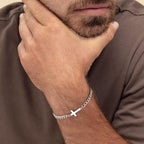 M MOOHAM Pulsera de cruz chapada en oro\/plata de 14 quilates para...