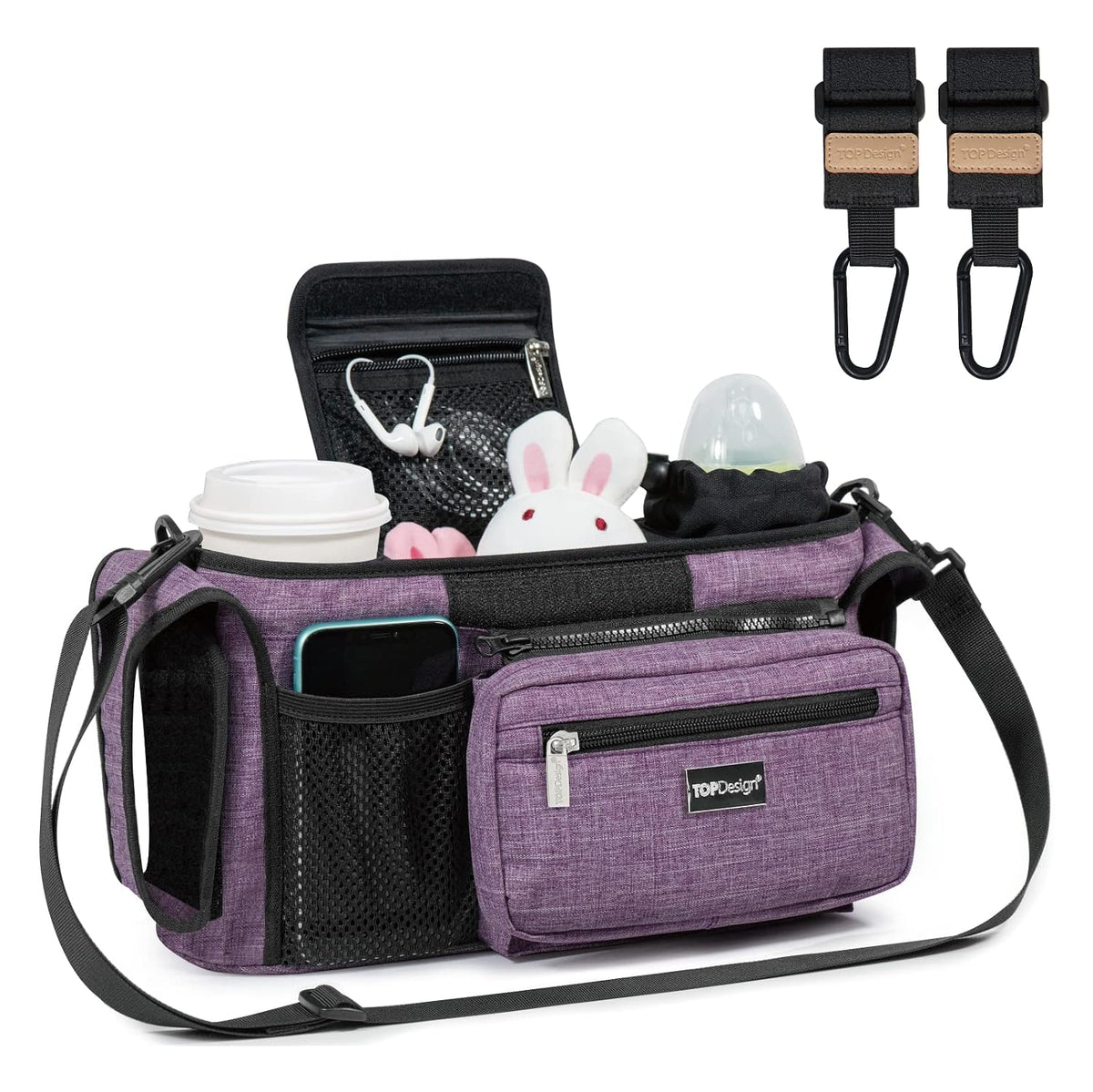 TOPDesign Organizador universal para cochecito de bebé, carrito de...
