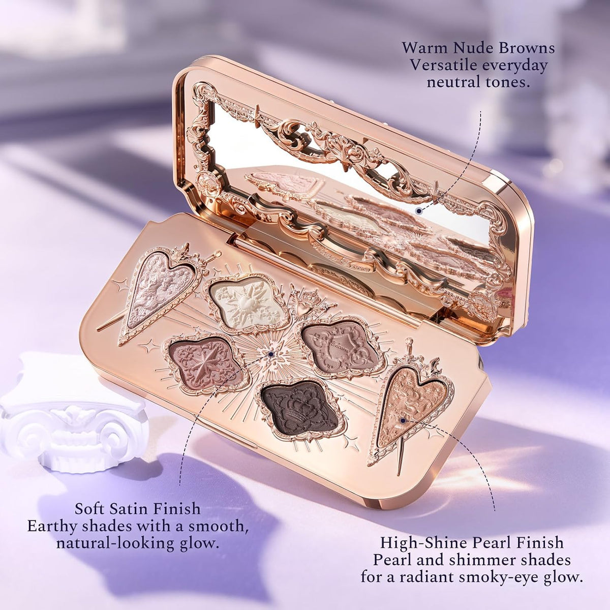 Flower Knows Knight Unicorn - Paleta de maquillaje satinado de 6 co...