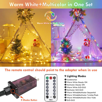 200LED 75.8 FTConnectable luz de Navidad que cambia de color con |...