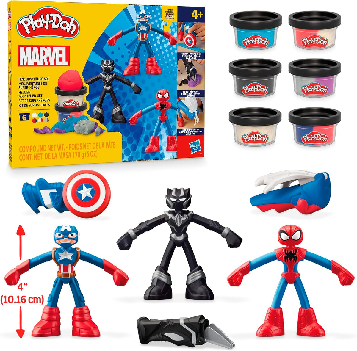 Play-Doh Marvel Hero Adventure Playset, 3 figuras de acción de Marv...
