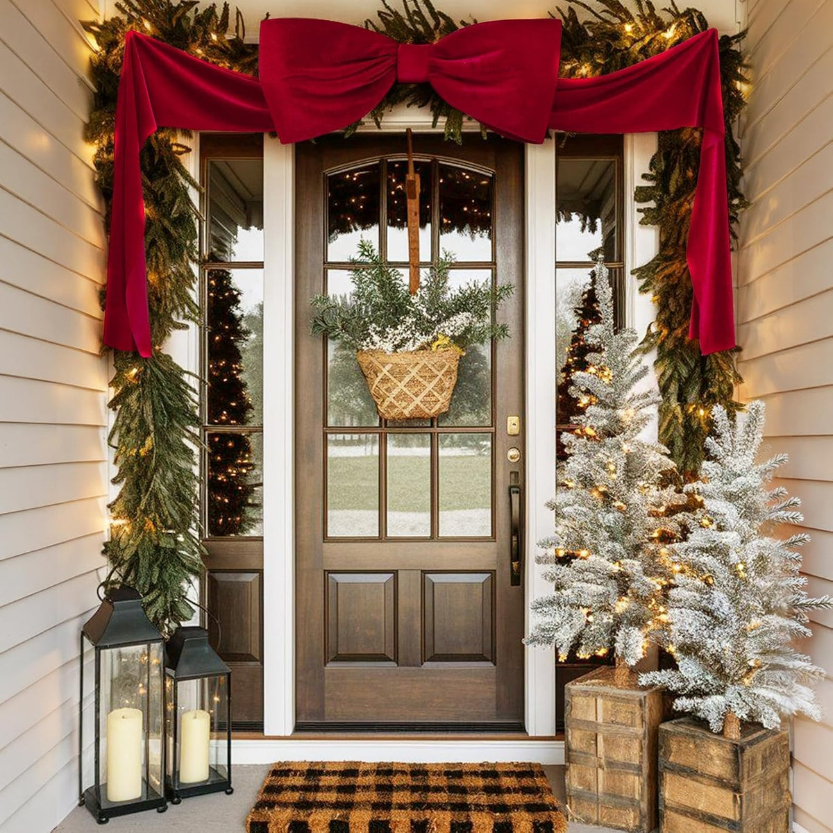 Decoraciones navideñas: lazos gigantes de 6 pies para decoración de...
