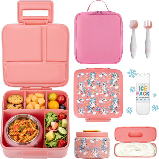 JXXM Lonchera Bento para niños con termo de sopa de 8 onzas, recipi...