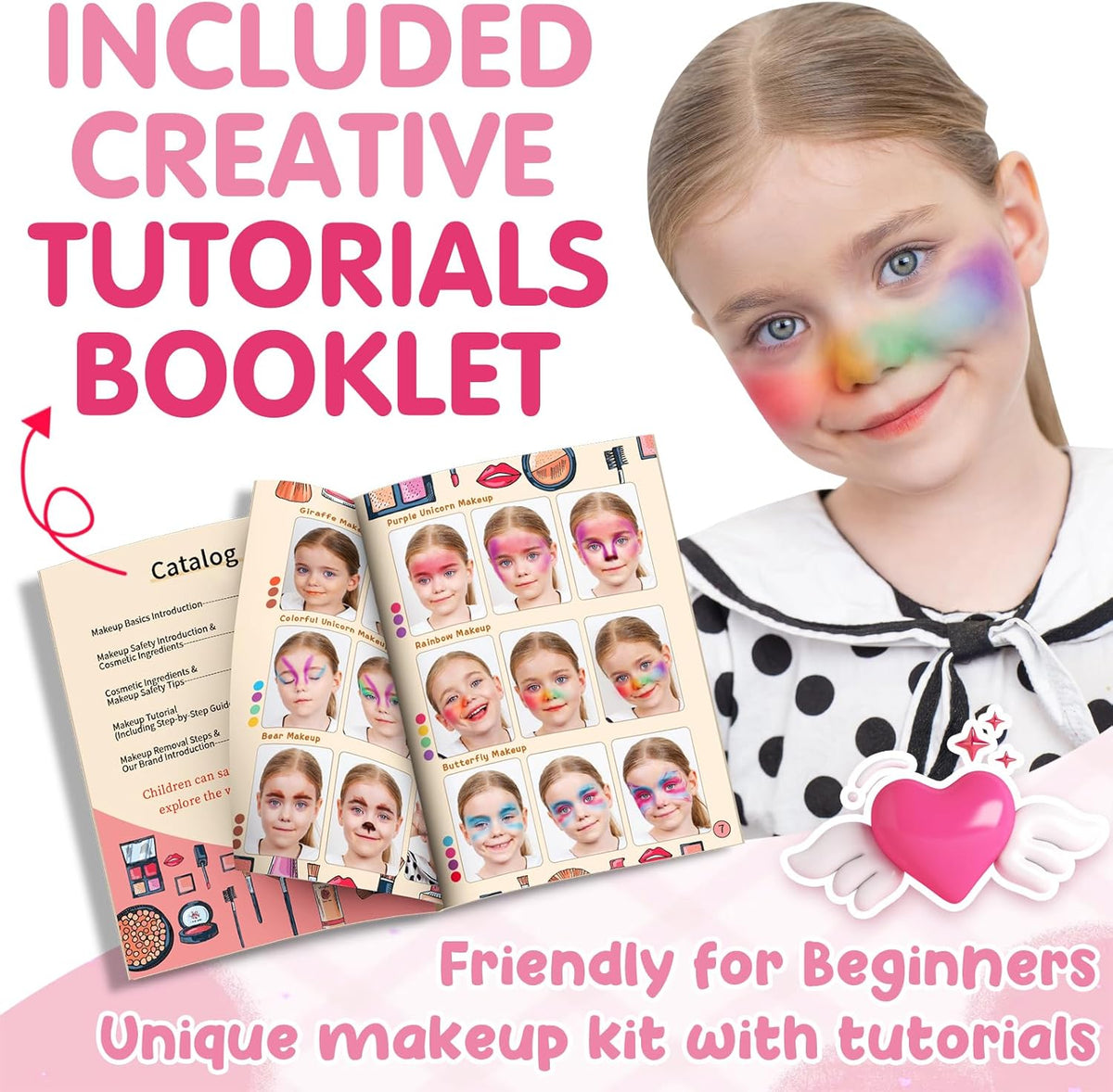 58Pcs Kit de maquillaje para niños para niña - Juego de cosméticos...