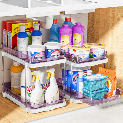 Delamu Organizadores y almacenamiento multiusos de 2 niveles para d...