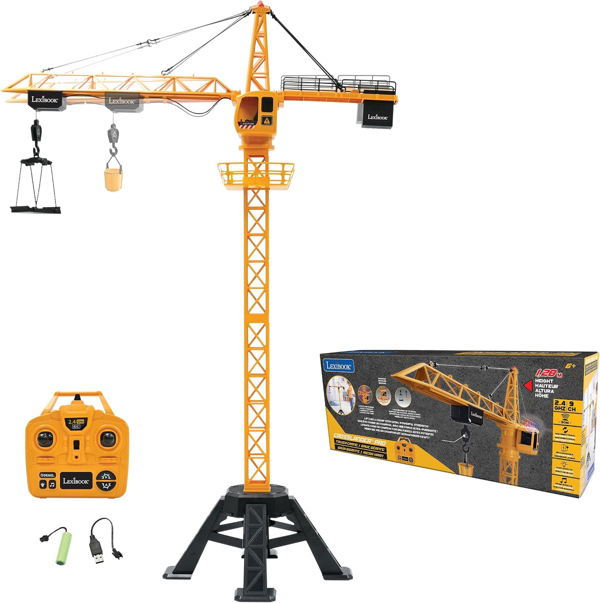 LEXiBOOK, Crosslander RC Crane, RCP35 | Torre de 4.20 ft, eleva has...