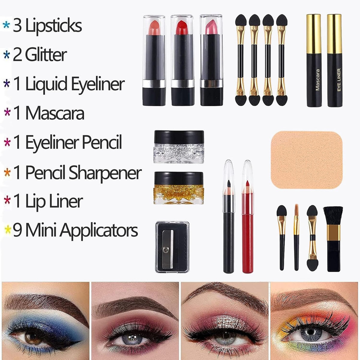 MISS ROSE M Paleta de maquillaje profesional de 58 colores, kit com...