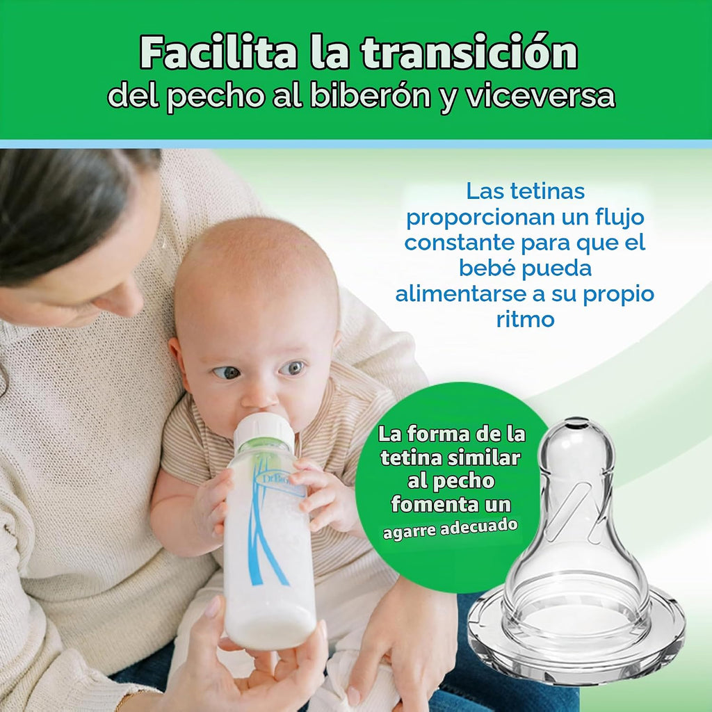 Dr. Brown's Anti-Colic Options+ - Biberón de vidrio estrecho |...