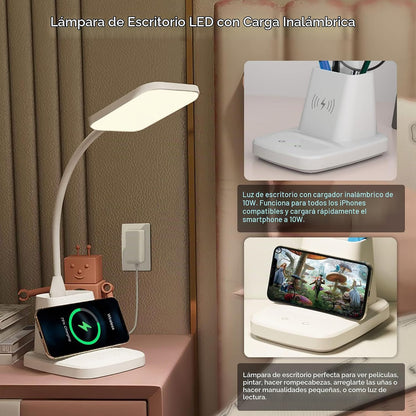 Sailstar - Lámpara de escritorio LED con cargador inalámbrico, luz...