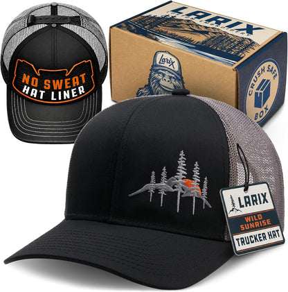 LARIX Trucker Hat Men - Gorra Snapback con parte trasera de malla t...