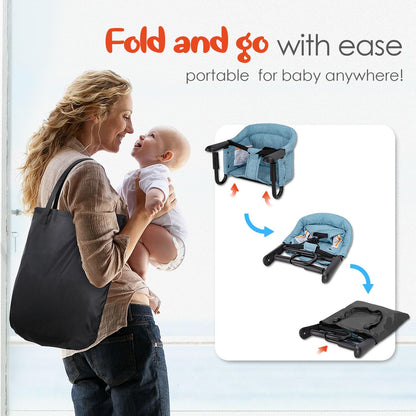 Silla alta de gancho, portátil y plegable para bebés de 6 a 36 mese...