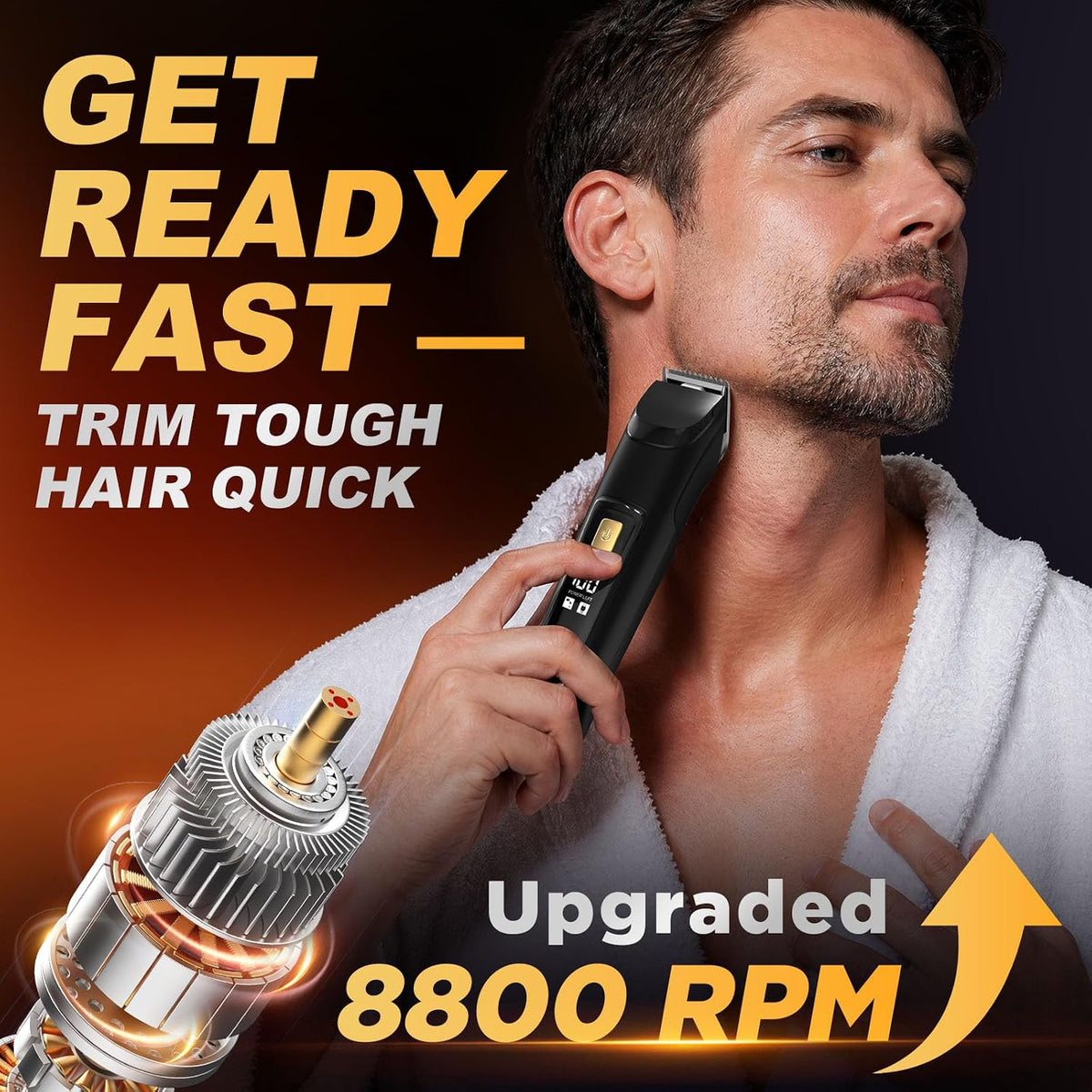 RICAF Recortadora de barba para hombres, maquinilla de afeitar eléc...
