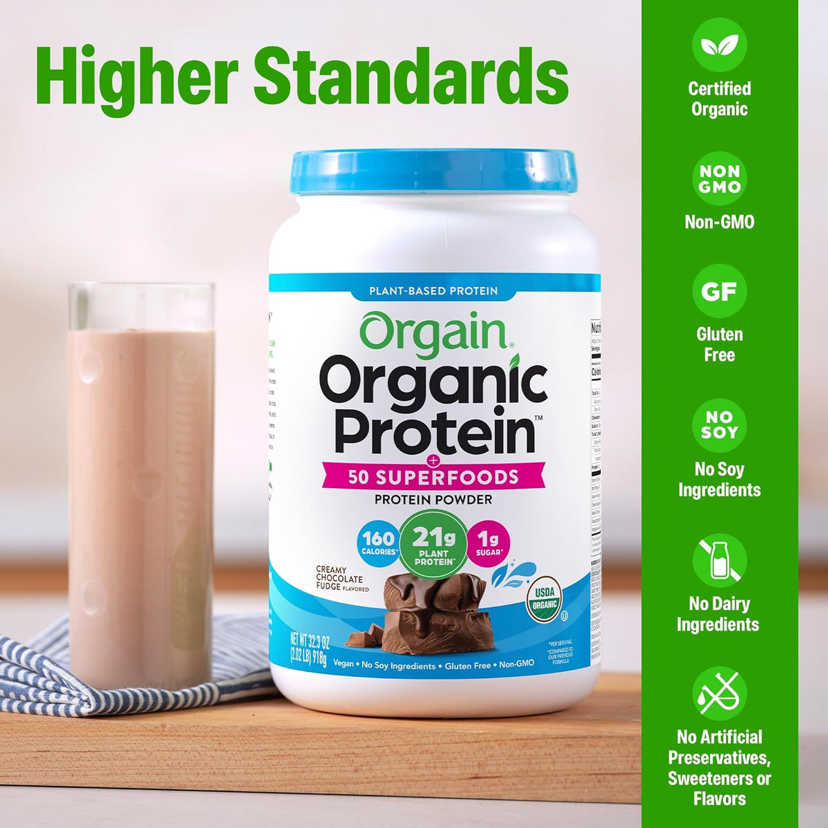 Orgain Proteína vegana orgánica 0.74 oz + superalimentos en polvo |...