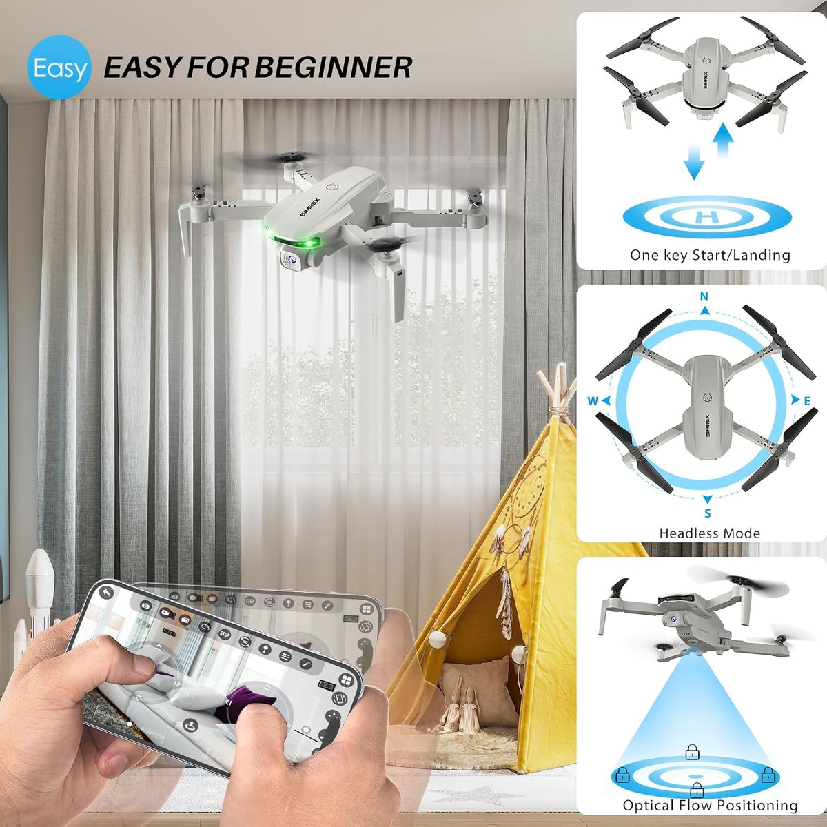 SIMREX Dron con cámara para niños principiantes y adultos \u2013 Cu...