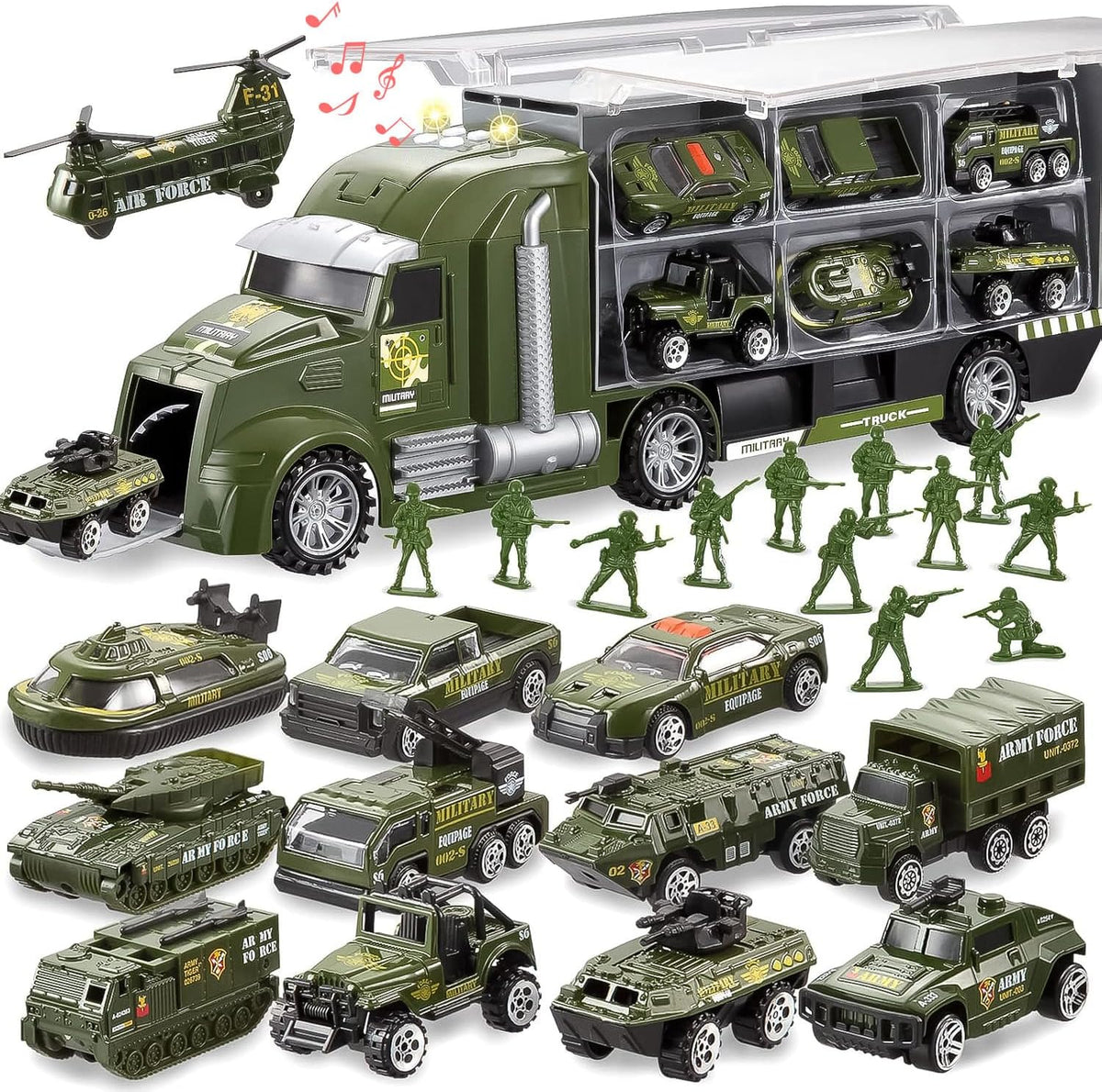 JOYIN - Camión militar 25 en 1 para niños a partir de 3 años, jugue...