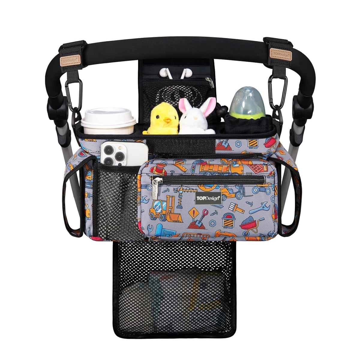 TOPDesign Organizador universal para cochecito de bebé, carrito de...