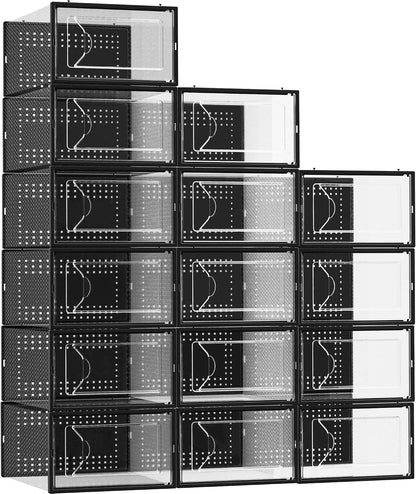 Foluck Paquete de 15 cajas organizadoras de almacenamiento de zapat...
