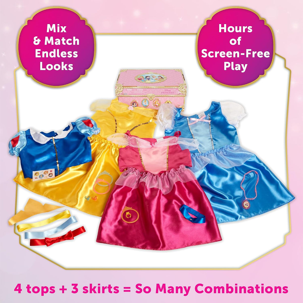Disney Princess Baúl de Disfraces Deluxe 21 Piezas con Licencia Ofi...
