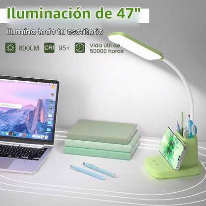 Sailstar Lámpara de escritorio LED con carga inalámbrica de 10 W y...