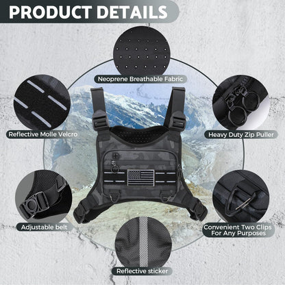 Muserise Bolsa de pecho deportiva para hombres y mujeres, resistent...