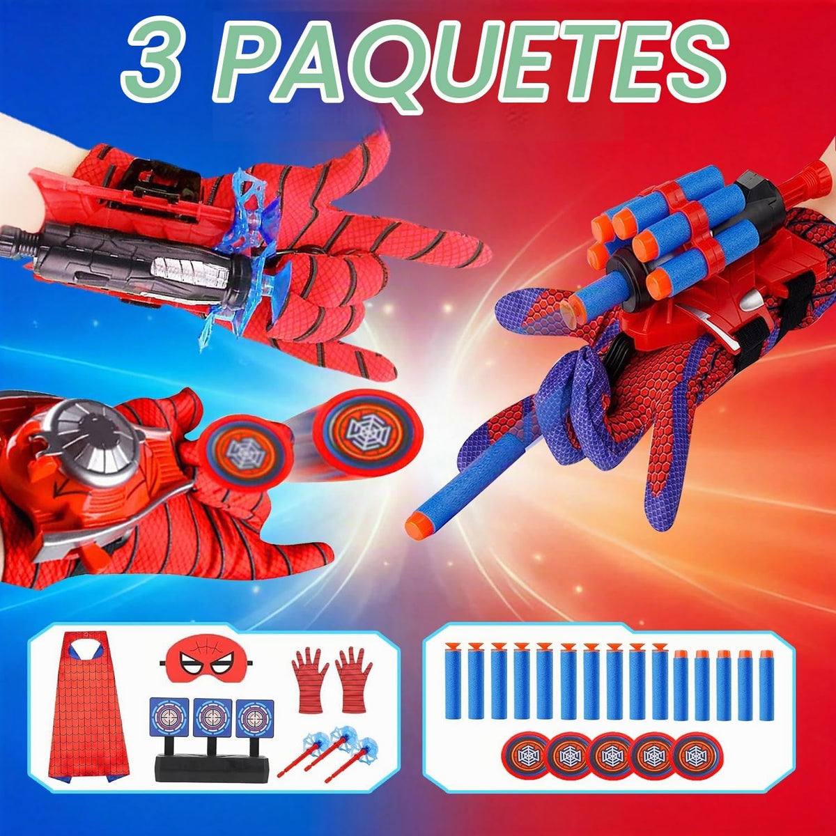 Juego de 3 juegos de tiradores de telaraña para niños, regalos de f...