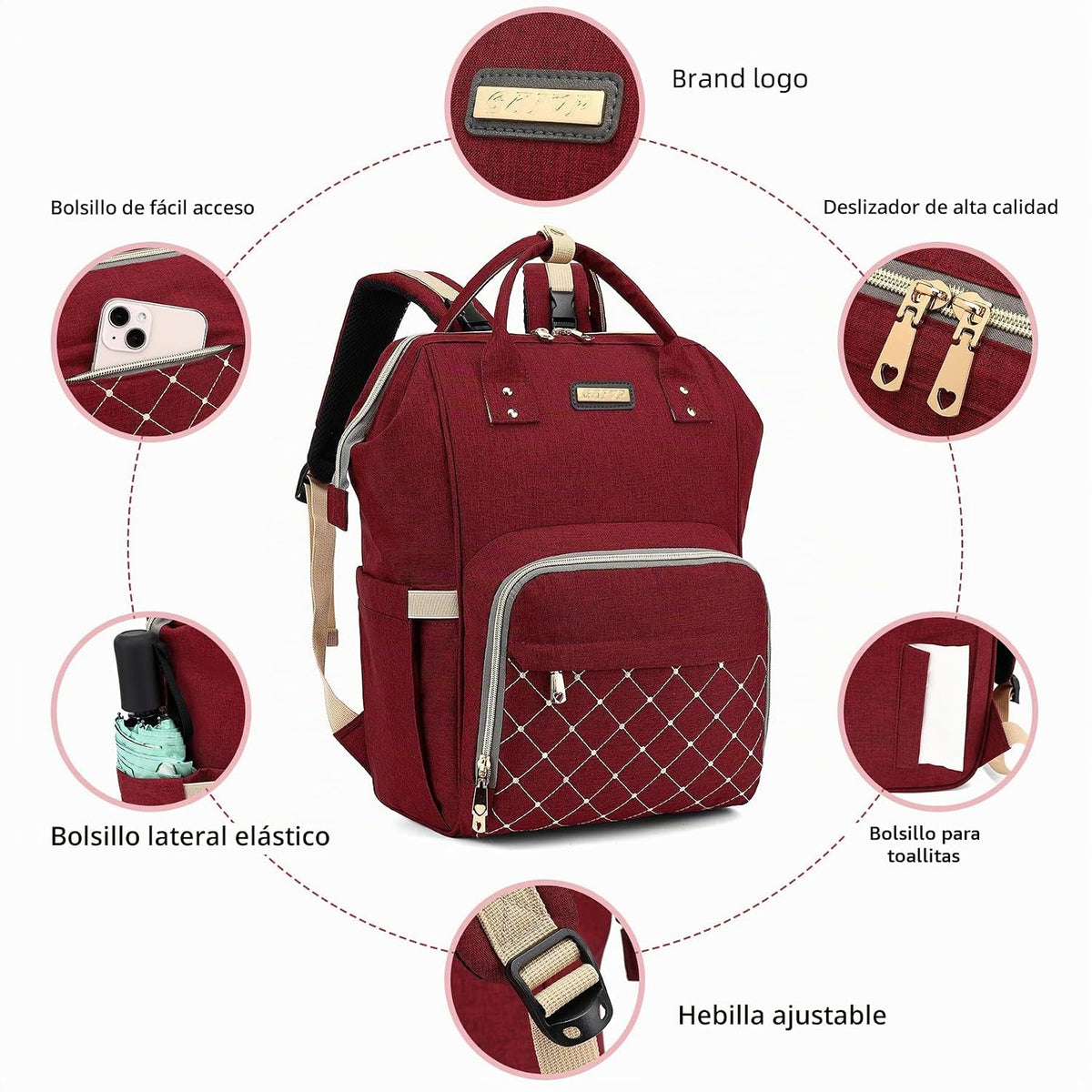 GAIVP Mochila para pañales, bolsas de pañales para bebés, niñas y n...