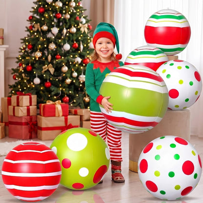 Jetec - 12 bolas inflables gigantes de Navidad de 24 pulgadas para...