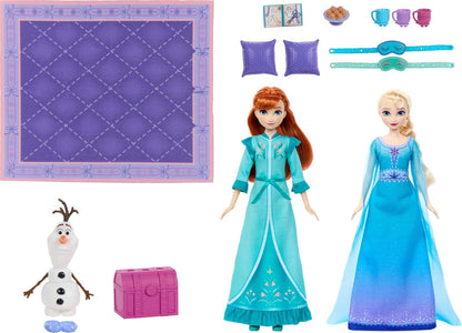 Mattel Disney Frozen Anna &amp; Elsa Slumber Sister Juego de 2 muñe...