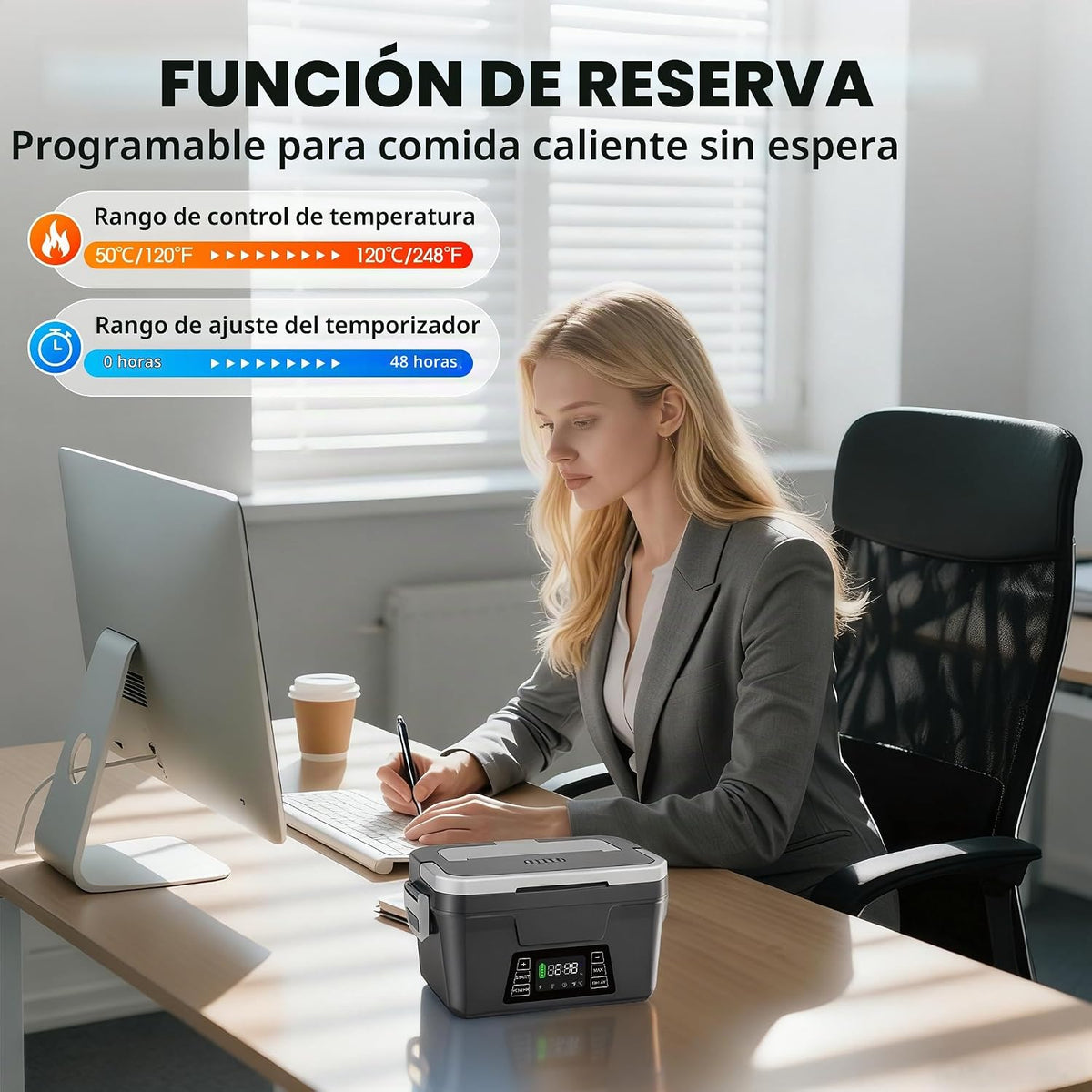 Herrfilk Fiambrera eléctrica inalámbrica para adultos con control d...