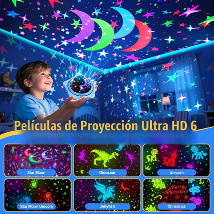 Luz nocturna para niños juguetes sensoriales, 6 películas de luz de...