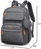 BabbleRoo Mochila de cuero para pañales - Baby Essentials Bolsa de...