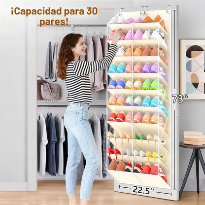 UVIAHOMI - Organizador de zapatos para puerta de 20 a 30 pares, est...