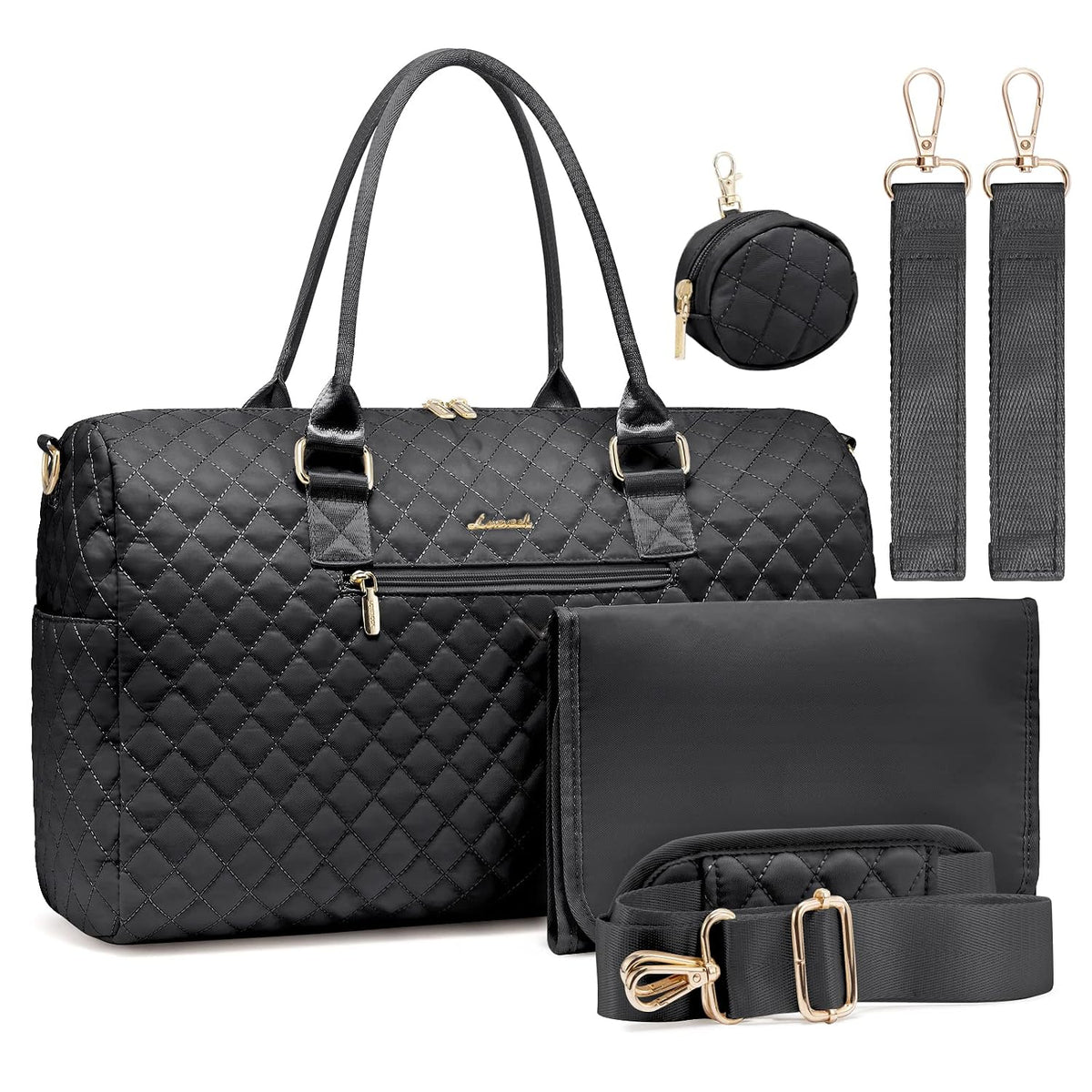 LOVEVOOK Bolsa de pañales tipo tote con estuche para chupete y camb...
