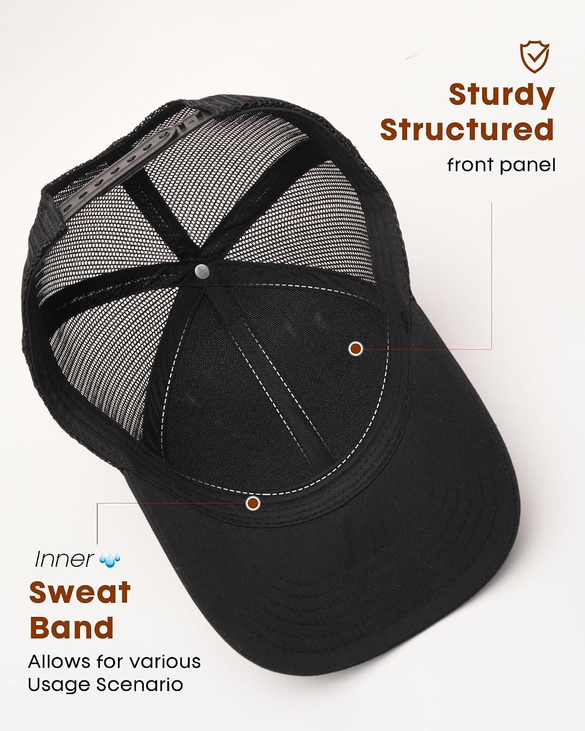 FURTALK Gorra de béisbol de malla estructurada para hombre, ajustab...