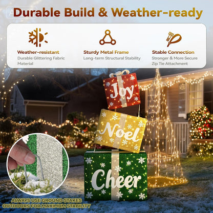 Caja de regalo gigante para decoración navideña al aire libre con |...