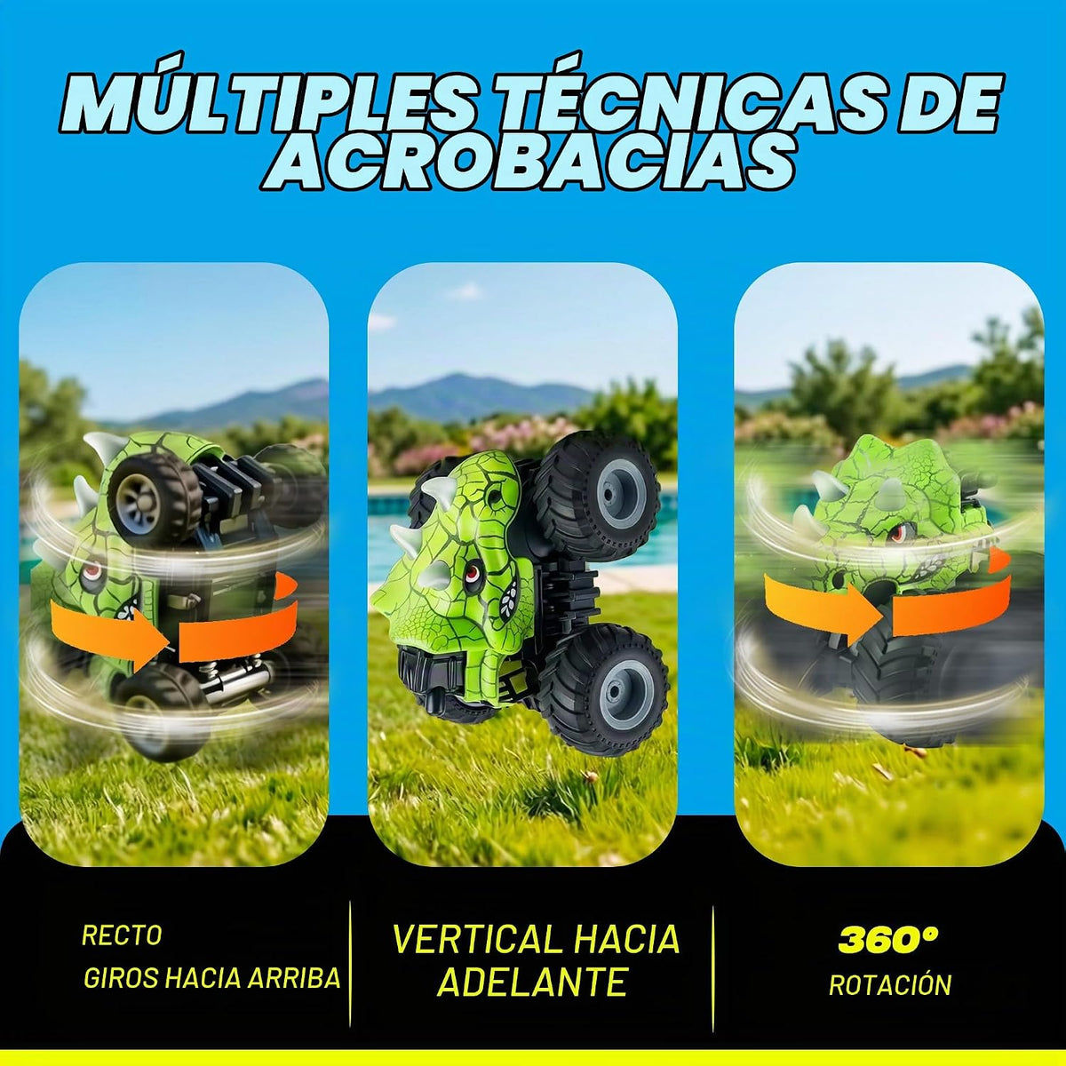 BEZGAR Monster Truck Toys, coches RC con spray de niebla y luz, dos...