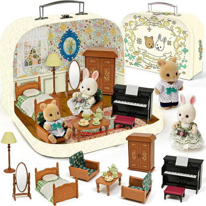 Juego de maletas para muebles de dormitorio para niños, 2 muñecas f...