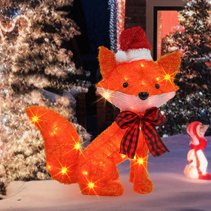 Dazzle Bright Zorro de Navidad iluminado 3D de 20 pulgadas, decorac...