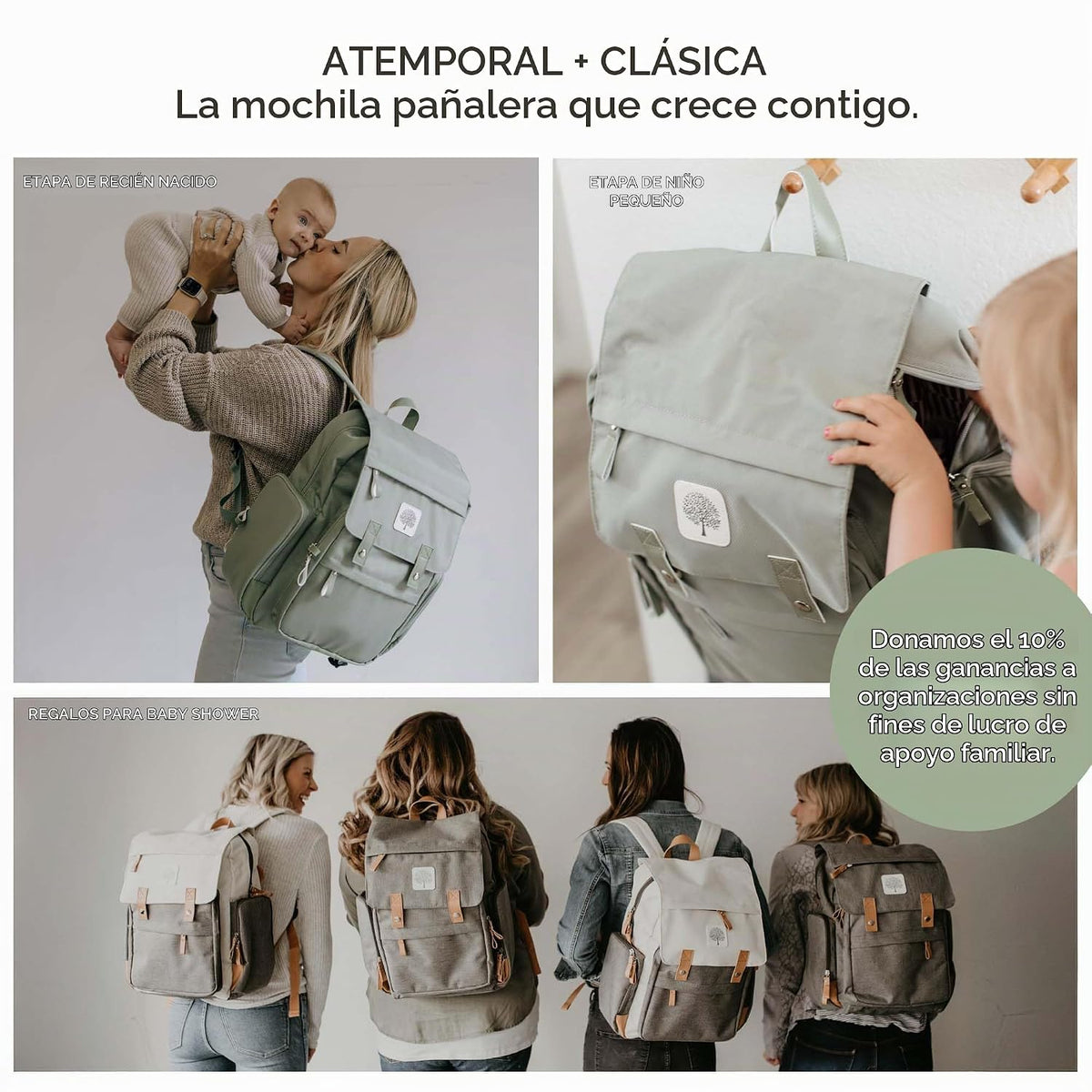 Parker Baby Co. - Mochila para pañales con cambiador, color salvia...
