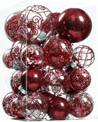 Wironlst Adornos de bolas de Navidad inastillables de plástico tran...