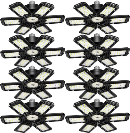 AUDLES Paquete de 8 luces LED de garaje, 200 W, 20000 lúmenes, 6500...