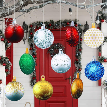 Sumind - 10 adornos colgantes de Navidad para exteriores, purpurina